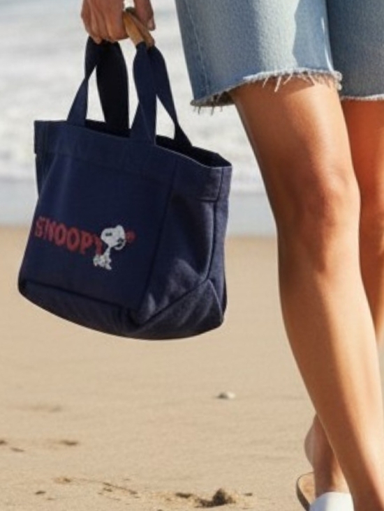 Peanuts Handbags - Peanuts - Navy Blue & Red Snoopy Canvas Crossbody/Handbag,Red Adjustable Strap
